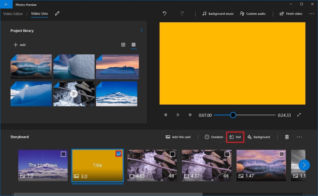video editing tools Windows 10 Video Editor Interface