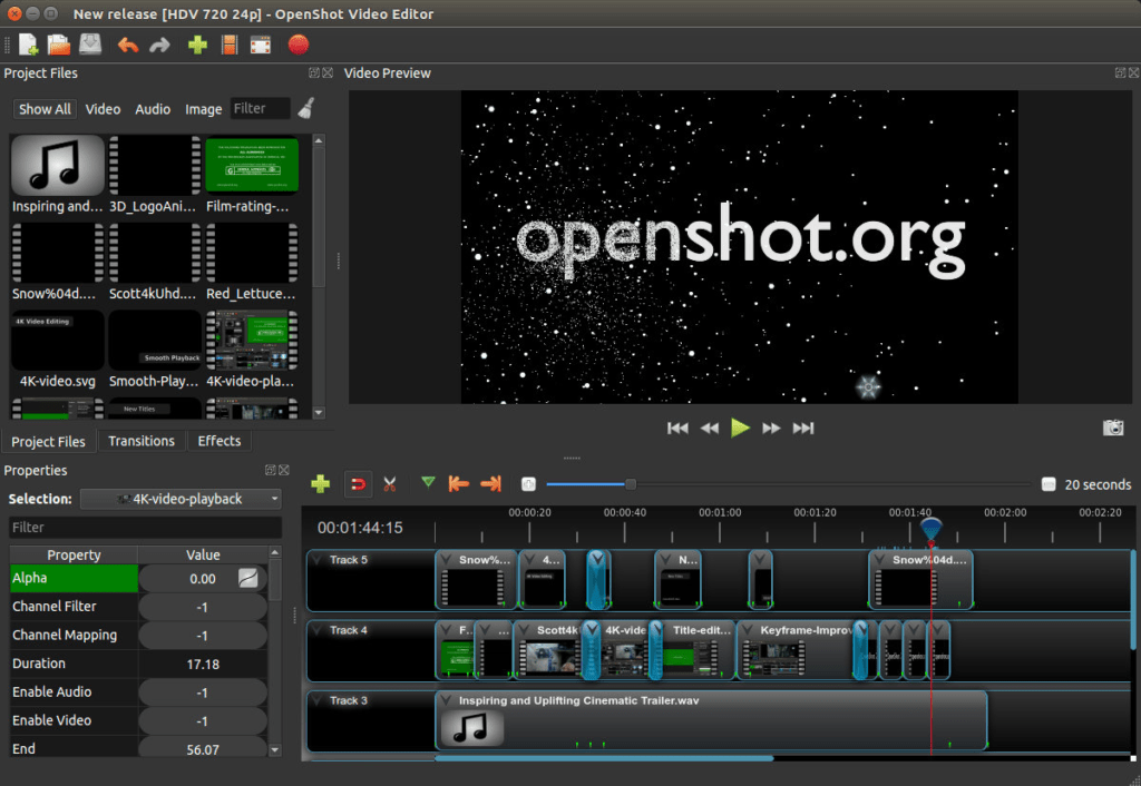 OpenShot Interface
