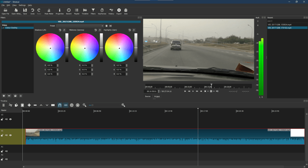 video editing tools shotcut interface